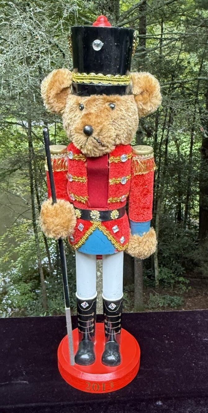 Martha Stewart Holiday Christmas 14" Teddy Bear Solder Nutcracker Figurine EUC